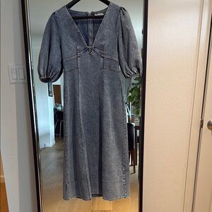 Elegant Long Sleeve Denim Dress